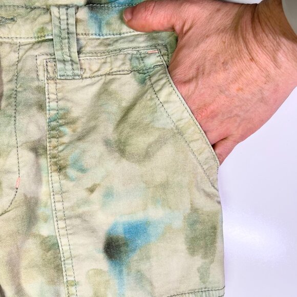 by Anthropologie Size 25 The Wanderer Pants Green Blue Mottled - Picture 7 of 10